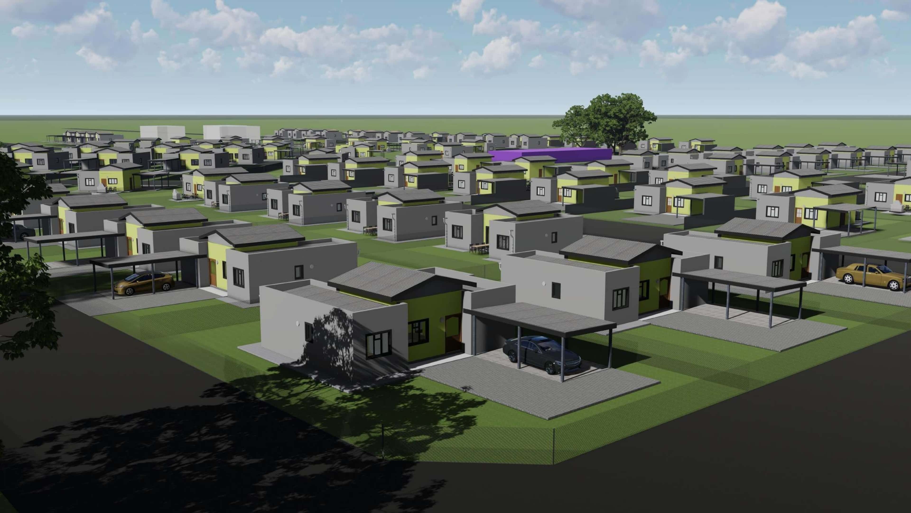 3D render of completed homes at Ongombe Property Development